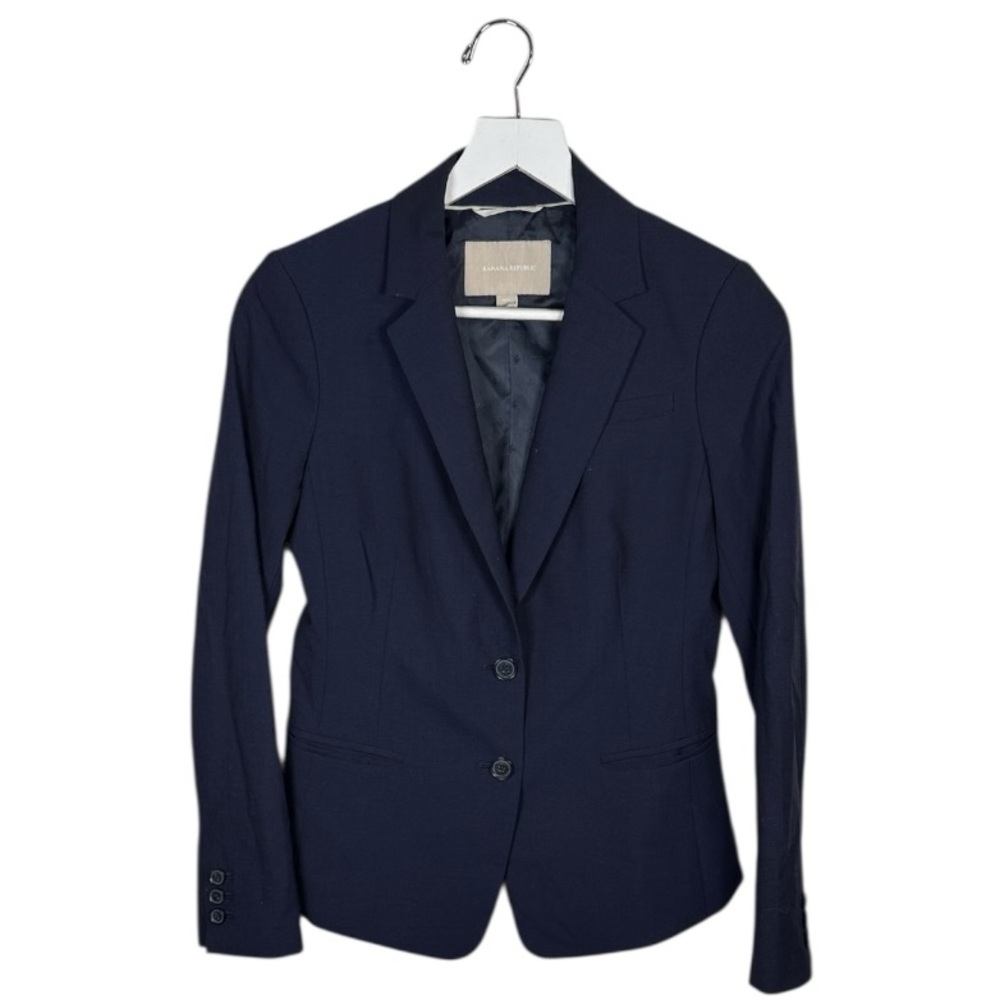 Banana Republic Women’s Navy Wool Blazer Jacket W2080 Sz 4 Petite